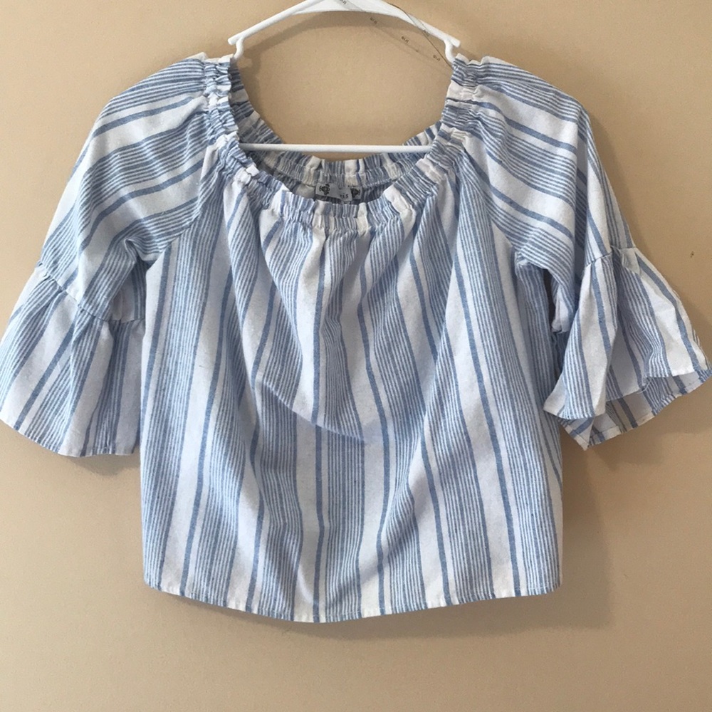 Off the shoulder striped top